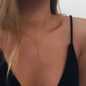 Layered Lariat Necklace with Pendant